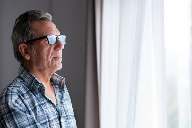 istock Portrait of Thoughtful old man 1454854588