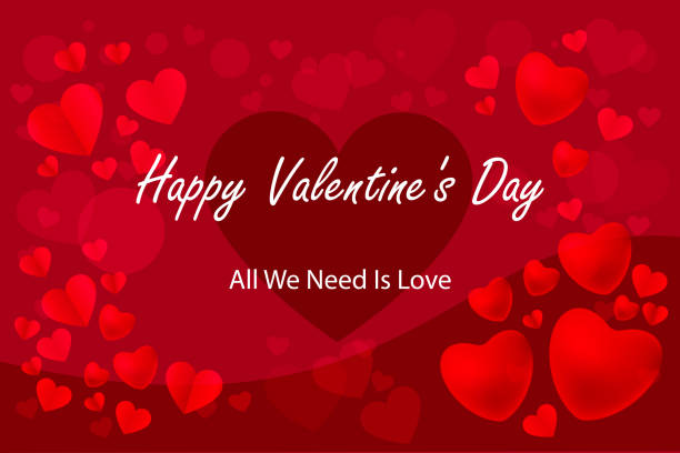 istock Beautiful red hearts on background. Valentine background design, greeting card, poster. Valentine day. Vector illustration. 1454856189