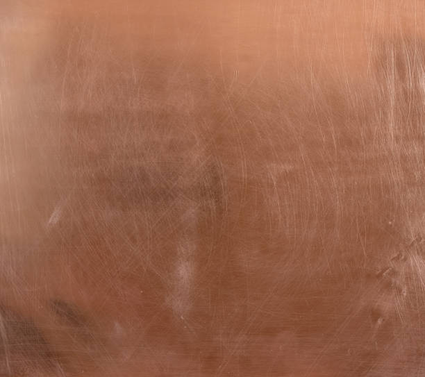 istock Copper sheet. There are scratches on the copper surface. 1454858576