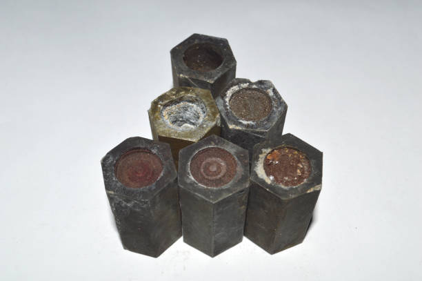 burnt capsules from the 9m22s for mlrs grad projectile - mlrs imagens e fotografias de stock