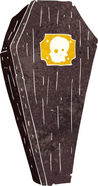 Vector illustration of spooky cartoon coffin