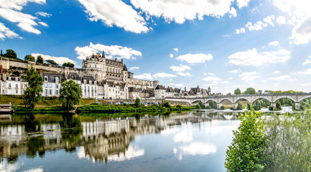 Amboise on Loire Valley in France stock photo