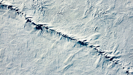 An Aerial View of Lake of an ice ridge