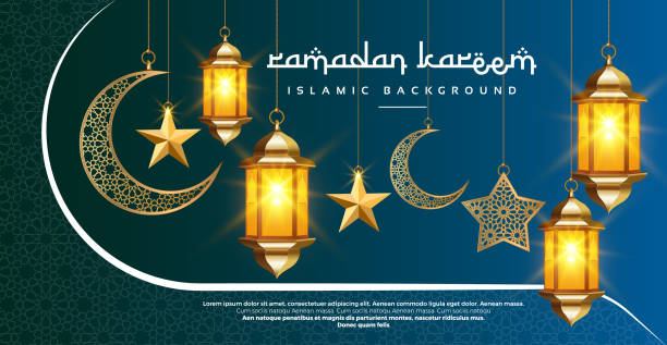 Ramadan Kareem Islamic Greetings Background Ramadan Kareem Islamic Greetings Background hari raya light stock illustrations