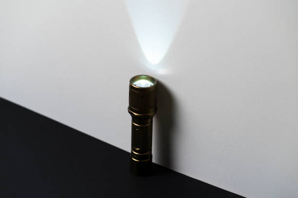 istock steel electric torch flashlight, illumination tool 1454881518