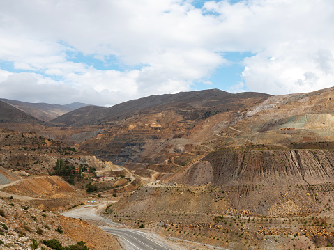 Open-pit iron mine in Kayseri, Turkey. Taken with medium format camera.