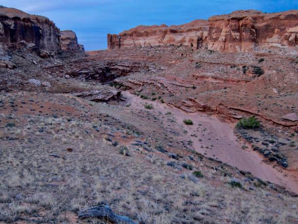 Climbing back up from Horseshoe Canyon at dusk