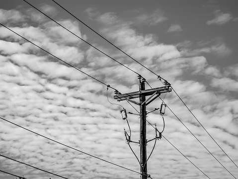 utility pole on a cloudy day