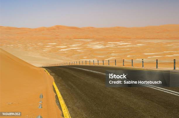 Desert Road In Abu Dhabi Stock Photo - Download Image Now - Abu Dhabi, Adventure, Arabia