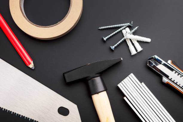 istock set of tools like hammer and saw for renovating 1454898494