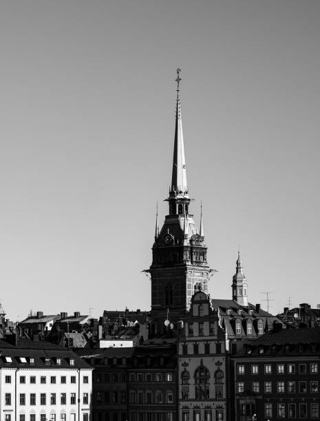 istock Low angle view of buildings against clear sky 1454914722