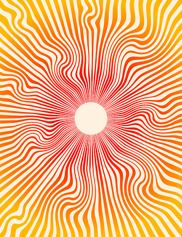 Psychedelic Sun with Rippled Sunbeams