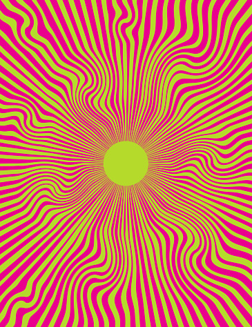 Psychedelic Sun with Rippled Sunbeams