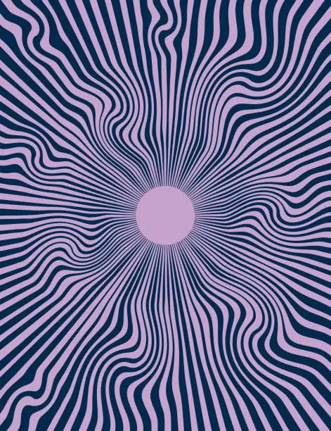 Vector illustration of Psychedelic Sun with Sunbeams
