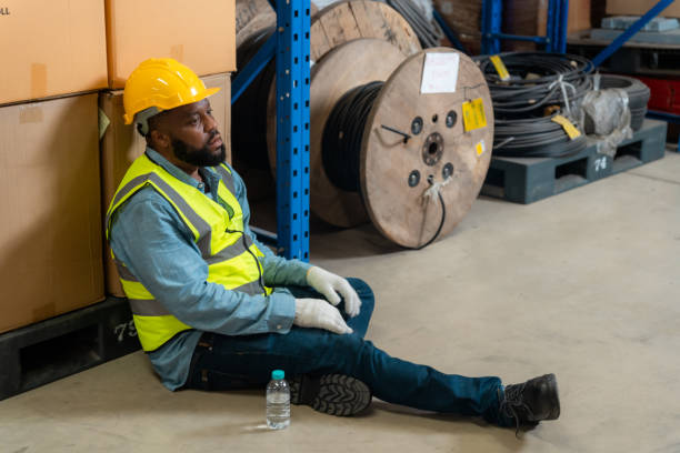 istock African workers resting in a warehouse drink water rest 1454924606