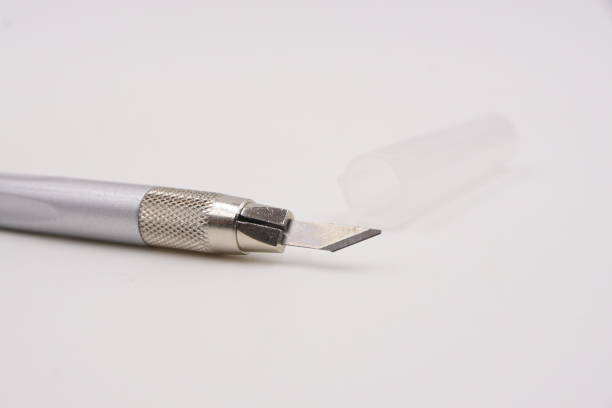 istock Silver metal scalpel for arts and craft 1454930672