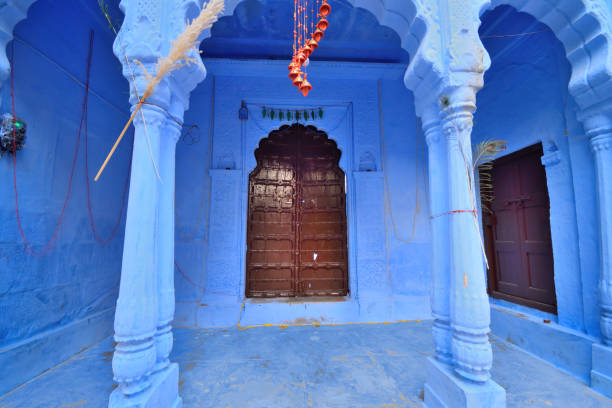 istock An old, blue coloured house in Jodhpur, Rajasthan. 1454930706
