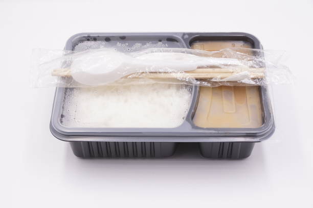 istock Cheap takeaway of curry rice box 1454931330