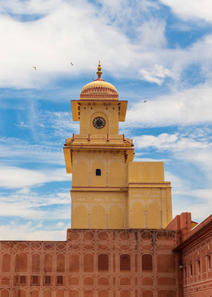 istock Dome-shaped clock tower with golden color finial 1454936501