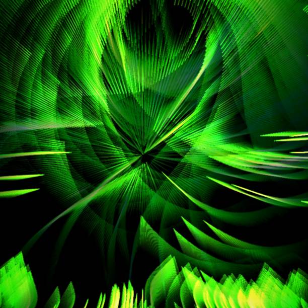 Light electric green and bright yellow 3 d dark background