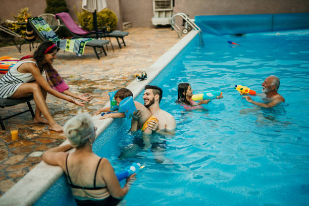 istock Great family day in the pool 1454946775