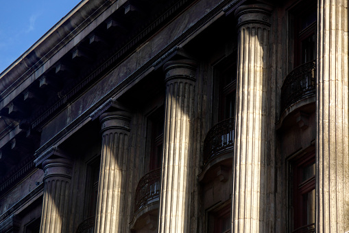 Colonnade, row of classical stone columns