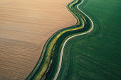 istock Aerial View On Spring Fields 1454962497