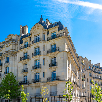 Paris, beautiful buildings in the 16th arrondissement, boulevard de Beausejour, an upscale neighborhood