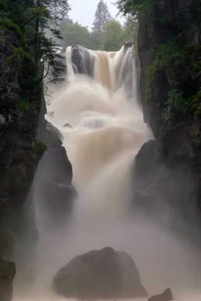 The spectacular Aubachfall near the Austrian village Abtenau after some heavy rainshowers