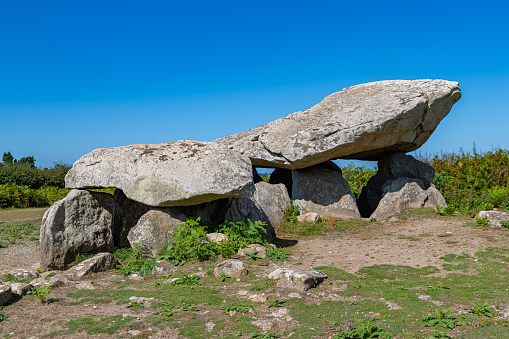 This is an isolated stone in the Dunbria mountains of La Coruna, Spain, which is a tourist attraction.