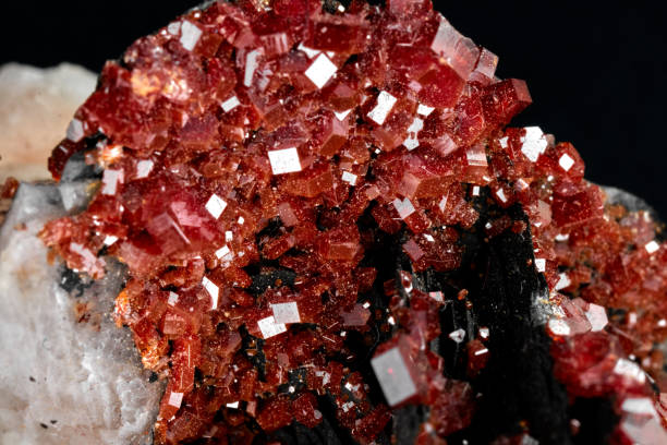 istock Closeup shot of vanadinite over a grey background 1454968963