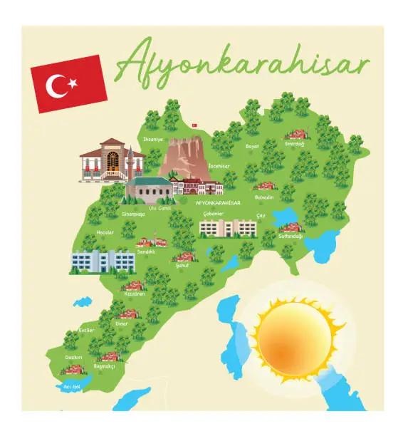 Vector illustration of Afyon Map