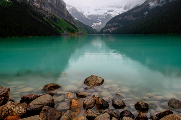 istock Shore of Lake Louise 1454973453