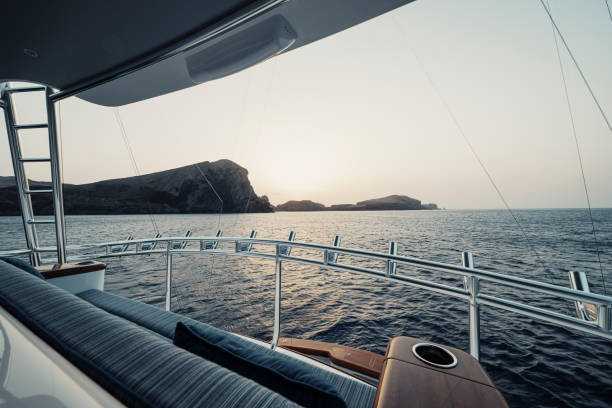 istock Scenic view of mountains and ocean from a boat 1454974517