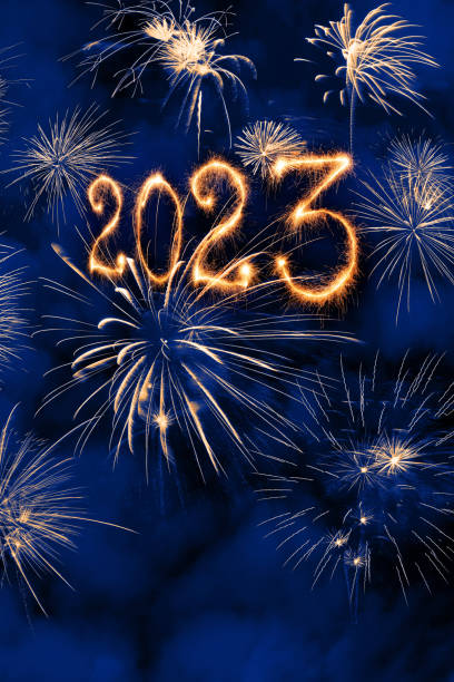 istock Sparkling New Year 2023 with fireworks 1454976149