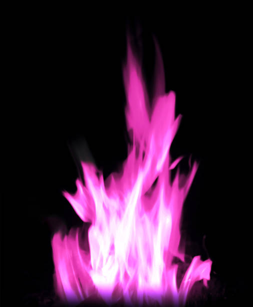 burning fire pink light flames stock photo