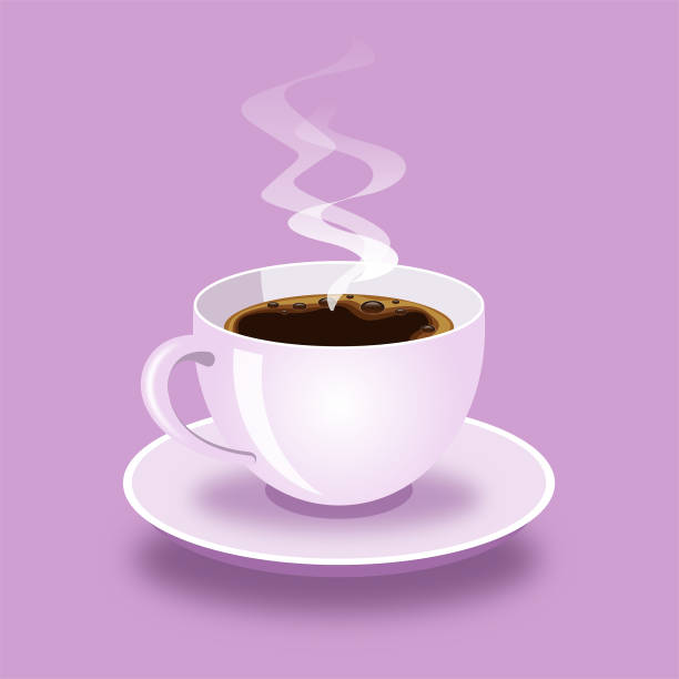 커피 한 잔 - coffee cup hot drink coffee coffee crop stock illustrations