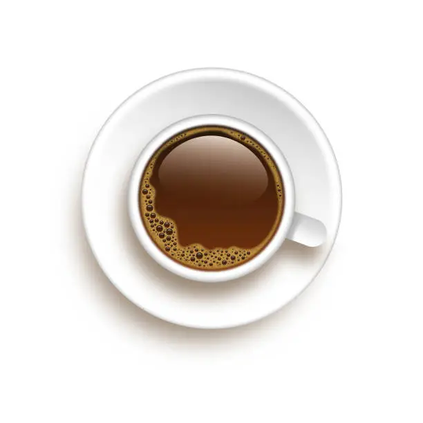 Vector illustration of Cup of black coffee
