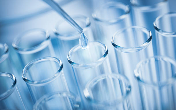 istock Chemical glassware in the laboratory, 3d rendering. 1454979317