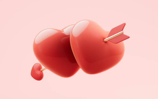 istock Love heart and arrow with Valentine's Day concept, 3d rendering. 1454979365