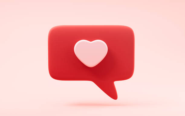 istock Love heart and talk bubble, 3d rendering. 1454979380
