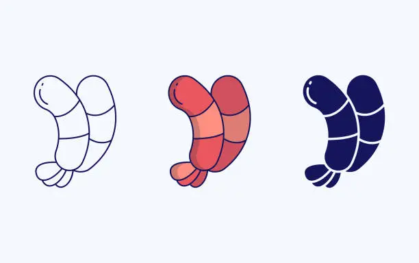 Vector illustration of Shrimp food icon