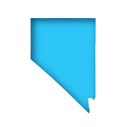 Map of Nevada cut out on a blank white paper with a blue background. Modern and trendy paper cutout effect. Vector Illustration (EPS file, well layered and grouped). Easy to edit, manipulate, resize or colorize. Vector and Jpeg file of different sizes.