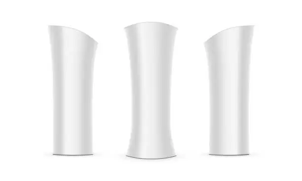 Vector illustration of Blank Pillars for Exhibition Stands, Isolated on White Background