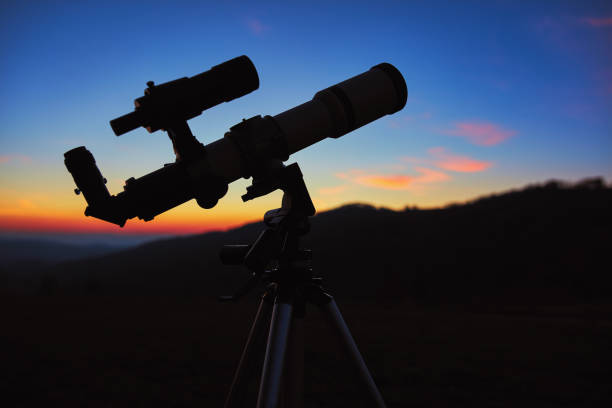 istock Astronomy telescope for observing night sky, Moon, planets, stars and meteors. 1454982998