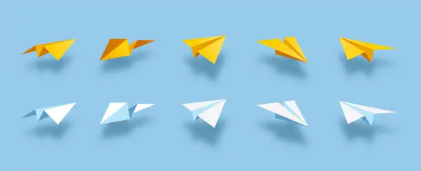 Vector illustration of Paper airplanes