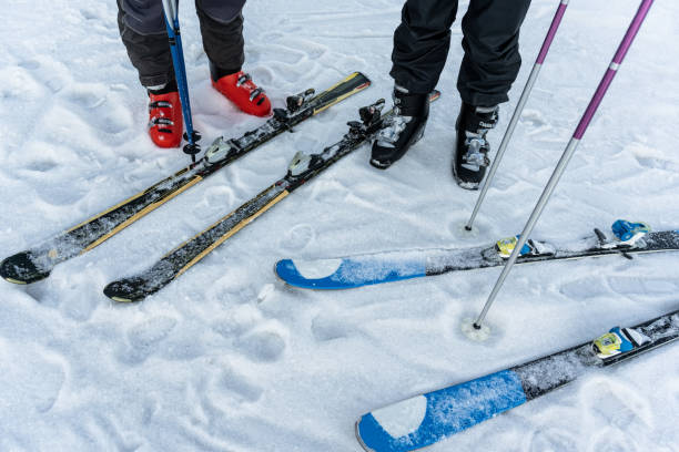 istock Ski equipment in the snow 1454986908
