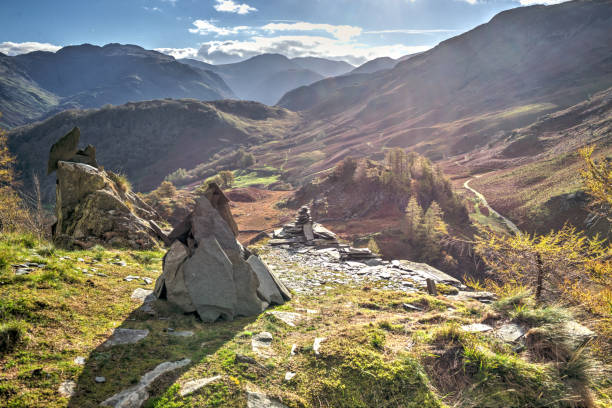 The Western Fells From Castle Crag (Borrowdale) stock photo