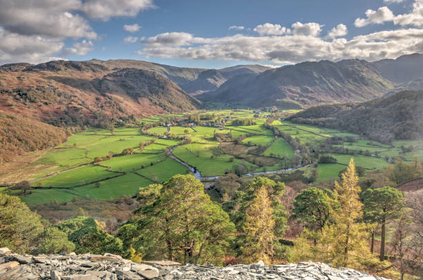 Borrowdale From Castle Crag stock photo