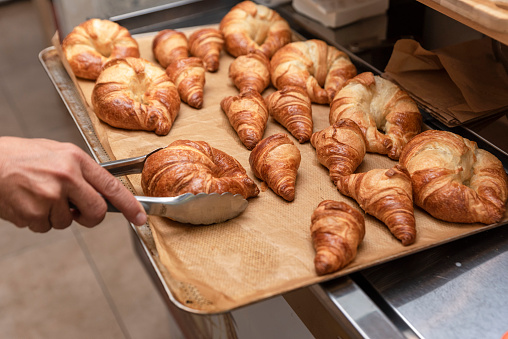 tray with croissants